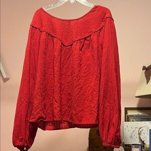 Universal Thread Red Blouse with Long Sleeves